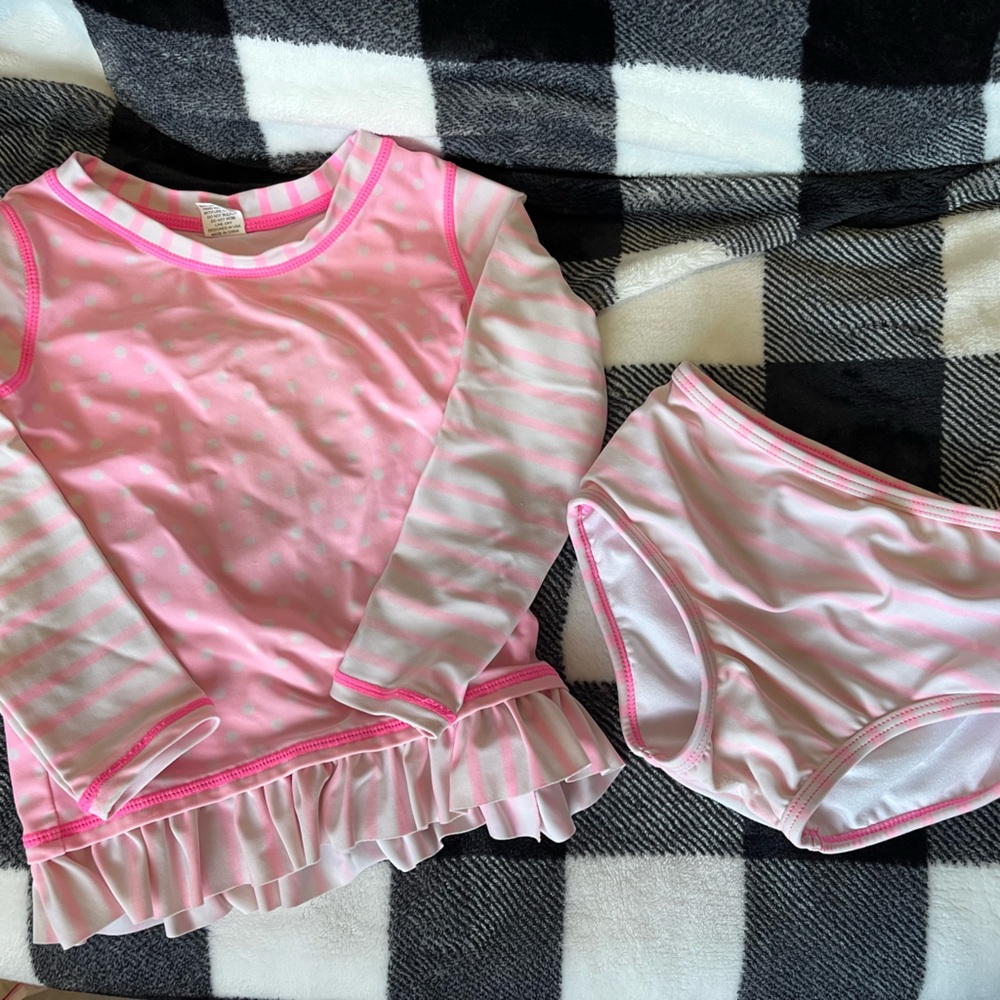 GUC Ruffle Butts rash guard and swim bottoms